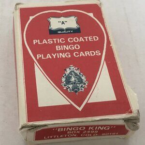 Vintage bingo king playing cards plastic coated card game craft supply